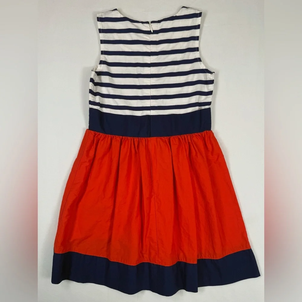 GYMBOREE‎ Mod About Orange Nautical Stripe Colorblock Fit & Flare Dress Size 7